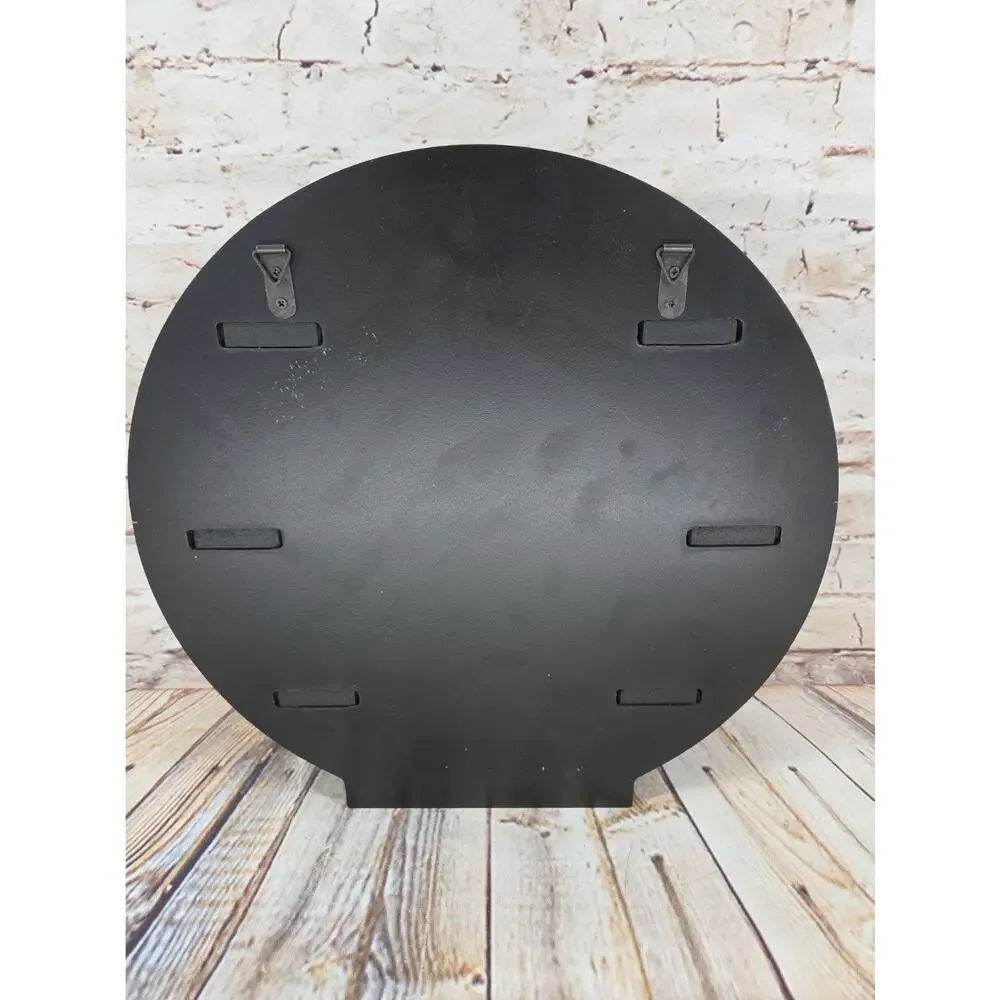Dark Black Wood Crescent Moon Display Shelf For Trinkets Or Crystals